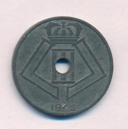 Бельгия 25 сантимов 1945 год BELGIE-BELGIQUE