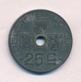 Бельгия 25 сантимов 1945 год BELGIE-BELGIQUE