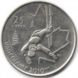 Канада 25 центов 2008 год - Фристайл