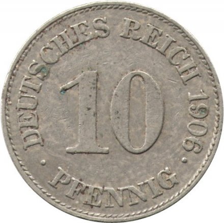 Германия 10 пфеннигов 1906 год (E)