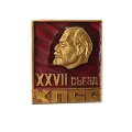 Значок XXVII съезд КПСС. Ленин