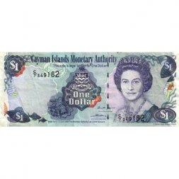 Каймановы острова 1 доллар 2006 год - Королева Елизавета II и рыба-ангел - VF-