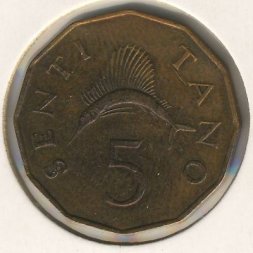 Танзания 5 сенти 1973 год
