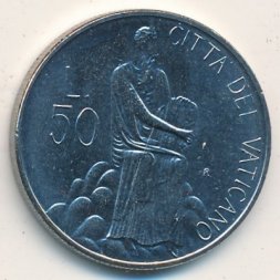 Ватикан 50 лир 1986 год