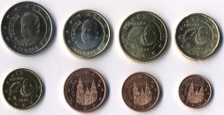 Набор из 8 евромонет Испании 2004 год