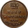 Великобритания 1/2 фартинга 1844 год
