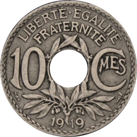 Франция 10 сантимов 1919 год