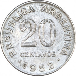 Аргентина 20 сентаво 1952 год