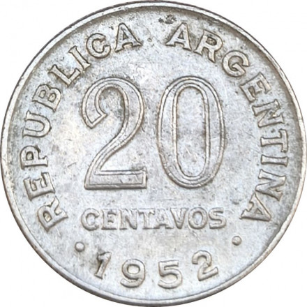 Аргентина 20 сентаво 1952 год