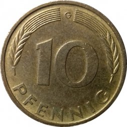 ФРГ 10 пфеннигов 1982 год (G)