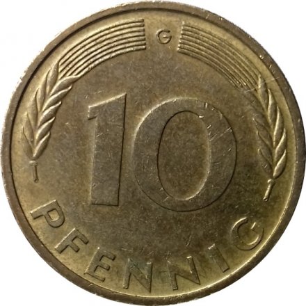 ФРГ 10 пфеннигов 1982 год (G)