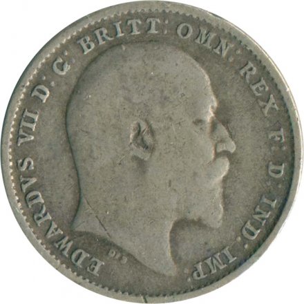 Великобритания 3 пенса 1908 год