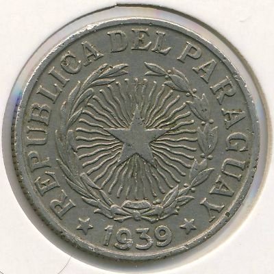 Парагвай 5 песо 1939 год
