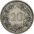 Швейцария 20 раппенов 1971 год 