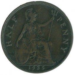 Великобритания 1/2 пенни 1925 год
