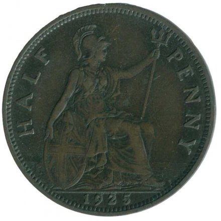 Великобритания 1/2 пенни 1925 год