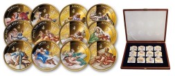 Набор из 12 монет Фиджи 1 доллар 2012 год - 12 Апостолов