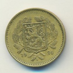 Финляндия 10 марок 1936 год - Герб