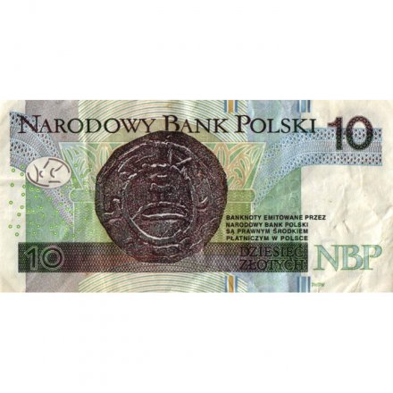Польша 10 злотых 2016 год - VF