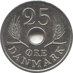 Дания 25 эре 1970 год - Король Фредерик IX