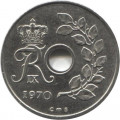 Дания 25 эре 1970 год - Король Фредерик IX