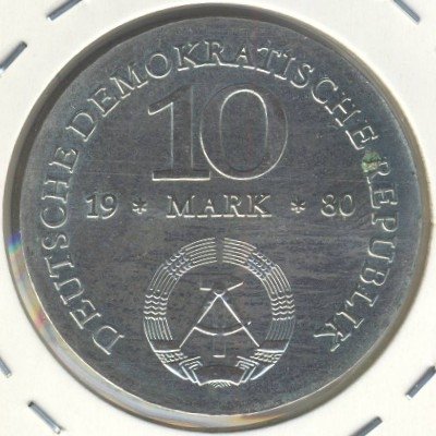 ГДР 10 марок 1980 год