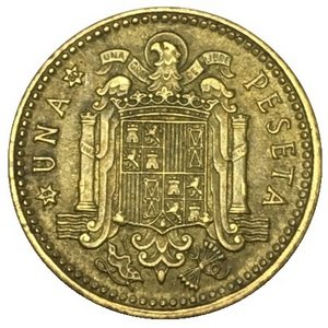 Испания 1 песета 1953 год - 60 внутри звезды