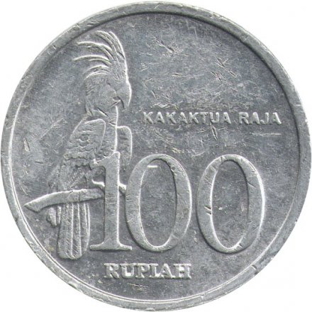 Индонезия 100 рупий 1999 год - Пальмовый чёрный какаду