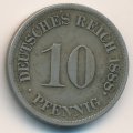 Германия 10 пфеннигов 1888 год (F)