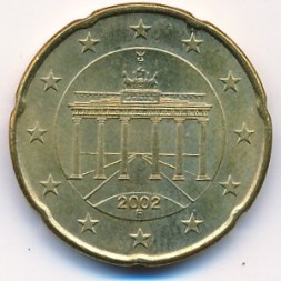 Германия 20 евроцентов 2002 год - F