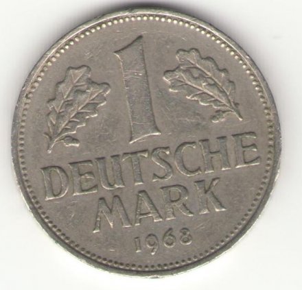 ФРГ 1 марка 1968 год (D)