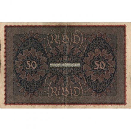 Германия 50 марок 1919 год - F-VF