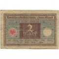 Веймарская Республика 2 марки 1920 год - синяя печать - F-