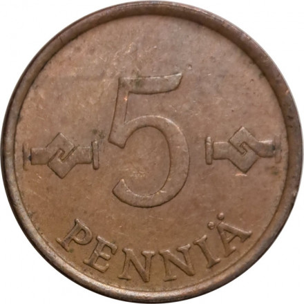 Финляндия 5 пенни 1963 год - Крест святого Иоанна