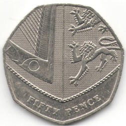 Великобритания 50 пенсов 2012 год