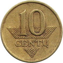 Литва 10 центов 1997 год
