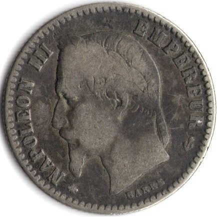 Франция 50 сантимов 1864 год - Император Наполеон III (A)