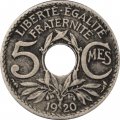 Франция 5 сантимов 1920 год