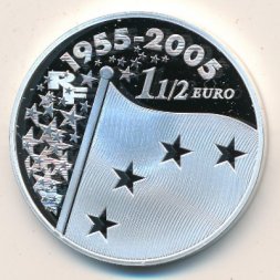 Франция 1,5 евро 2005 год
