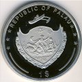 Палау 1 доллар 2008 год - Защита дикой природы. Цветная эмаль