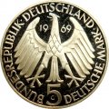 ФРГ 5 марок 1969 год - 150 лет со дня рождения Теодора Фонтане (proof)
