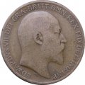 Великобритания 1 пенни 1908 год