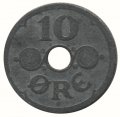 Дания 10 эре 1942 год - Король Кристиан X