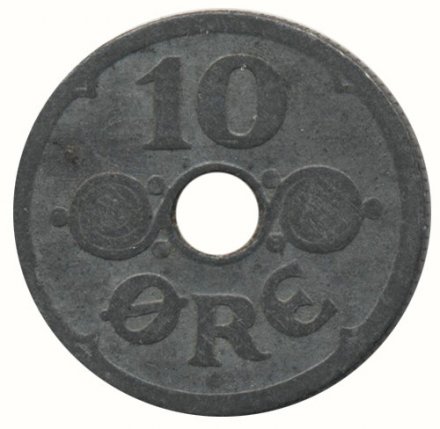 Дания 10 эре 1942 год - Король Кристиан X