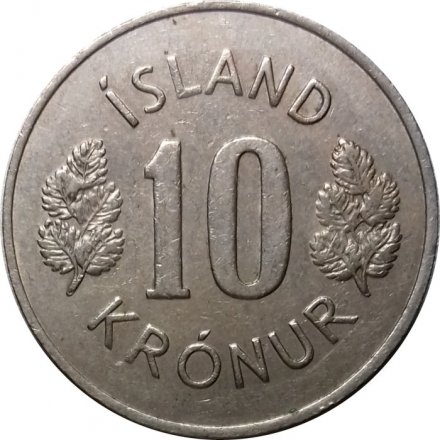 Исландия 10 крон 1970 год