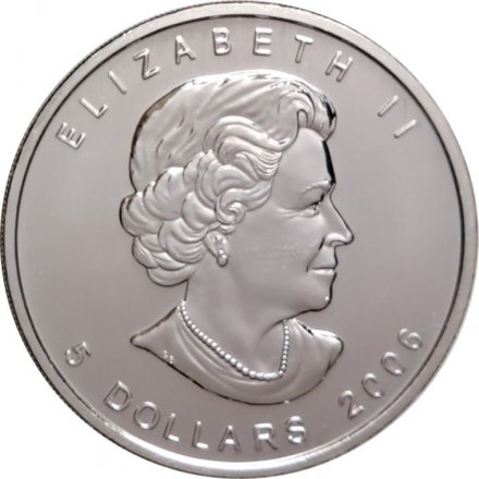 Канада 5 долларов 2006 год - Кленовый лист (без отметки)
