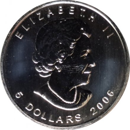 Канада 5 долларов 2006 год - Кленовый лист (без отметки)