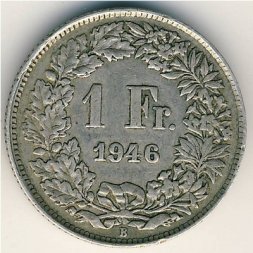 Швейцария 1 франк 1946 год