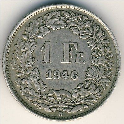 Швейцария 1 франк 1946 год
