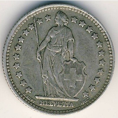 Швейцария 1 франк 1946 год
